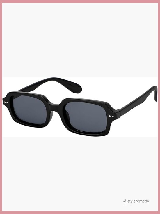 Retro Rectangular Sunglasses with UV400 Lenses and Polycarbonate Frame main image 5